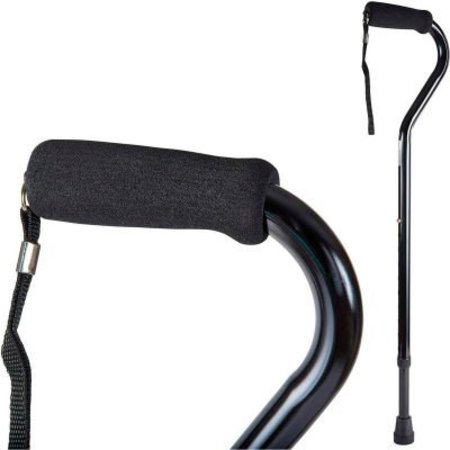 HEALTHSMART DMI Deluxe Lightweight Adjustable Walking Cane with Soft Foam Offset Hand Grip, Black 502-1304-0255